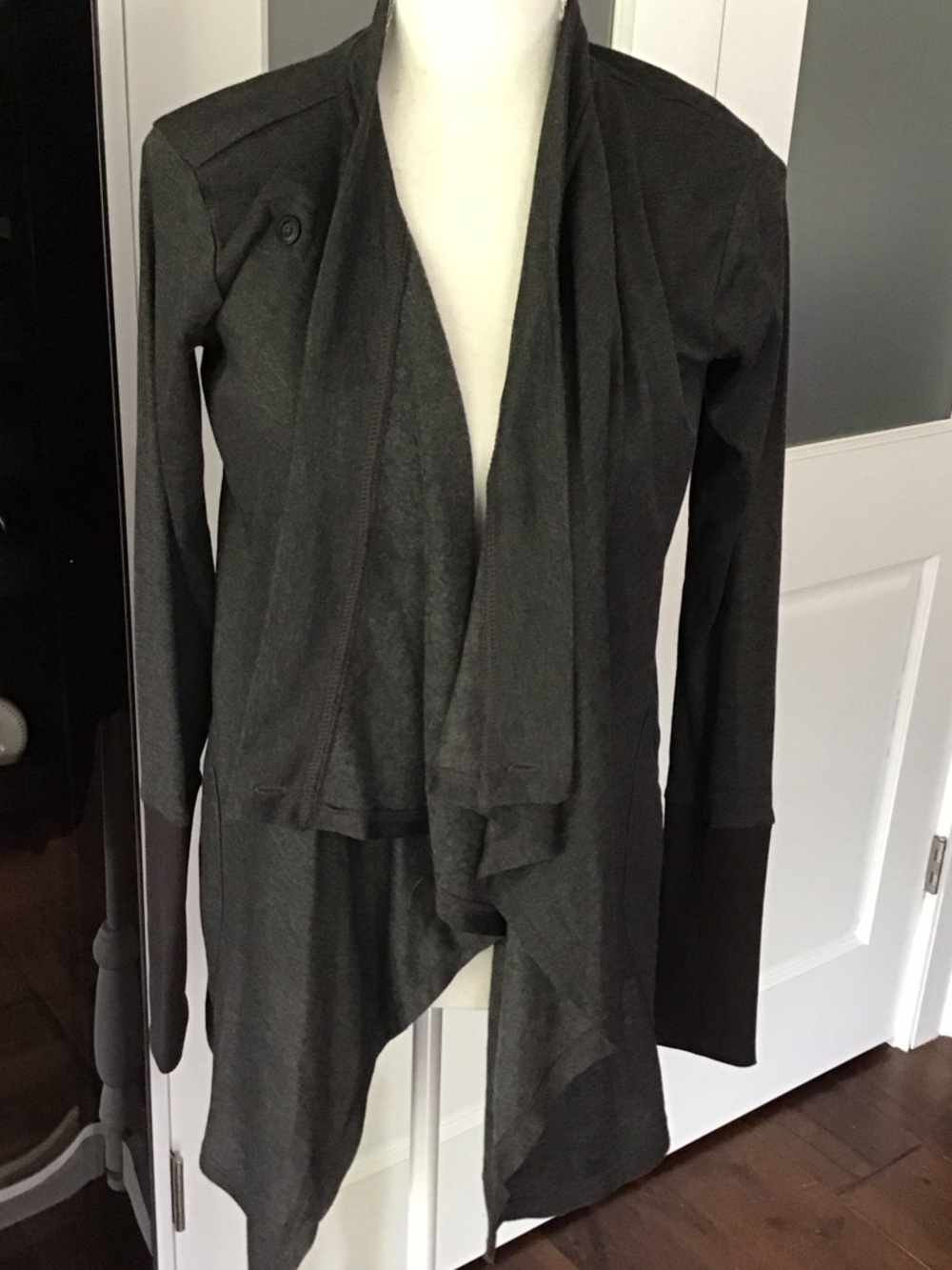 RBX Women's Dark Charcoal Draped Open-Front Jacket